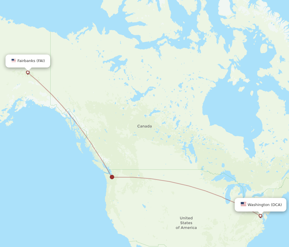 DCA to FAI flights and routes map