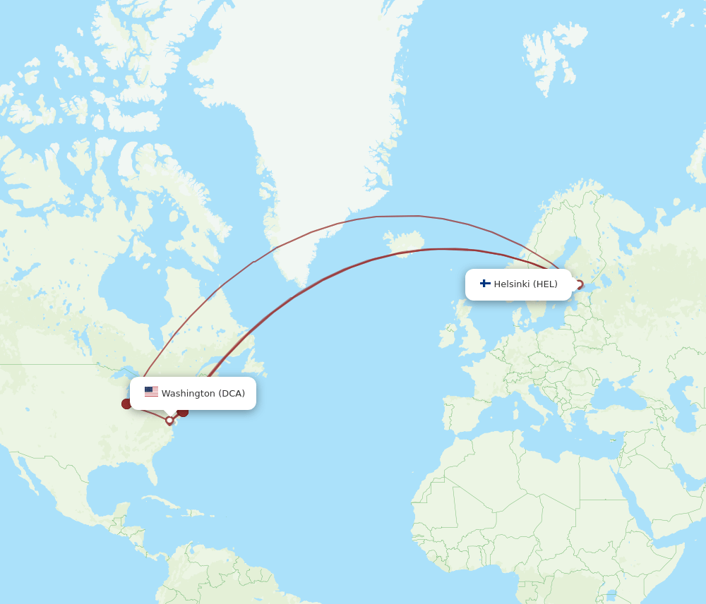 DCA-HEL flight routes
