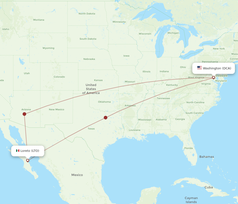 DCA-LTO flight routes