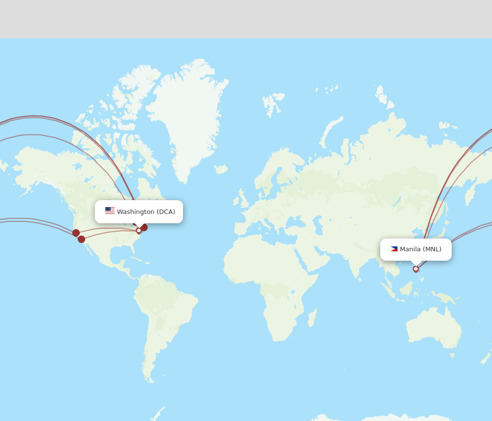 DCA-MNL flight routes