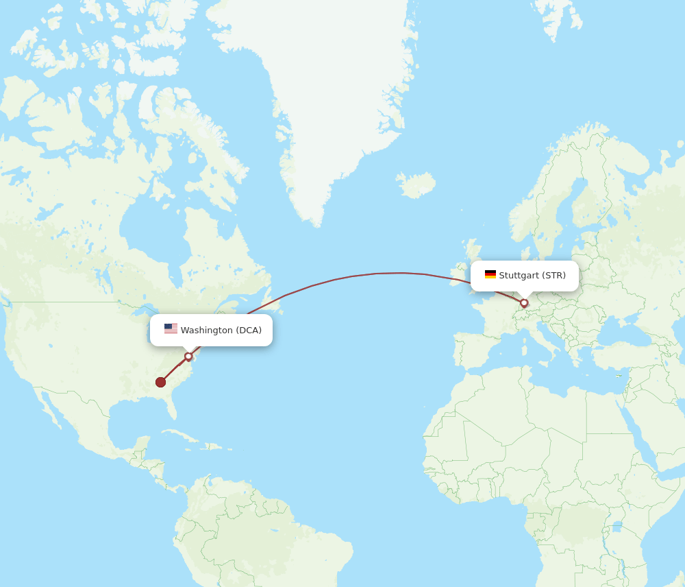 DCA-STR flight routes