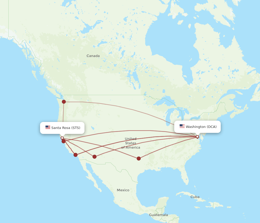 DCA-STS flight routes
