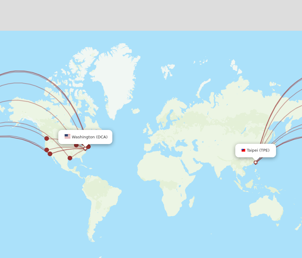 DCA-TPE flight routes