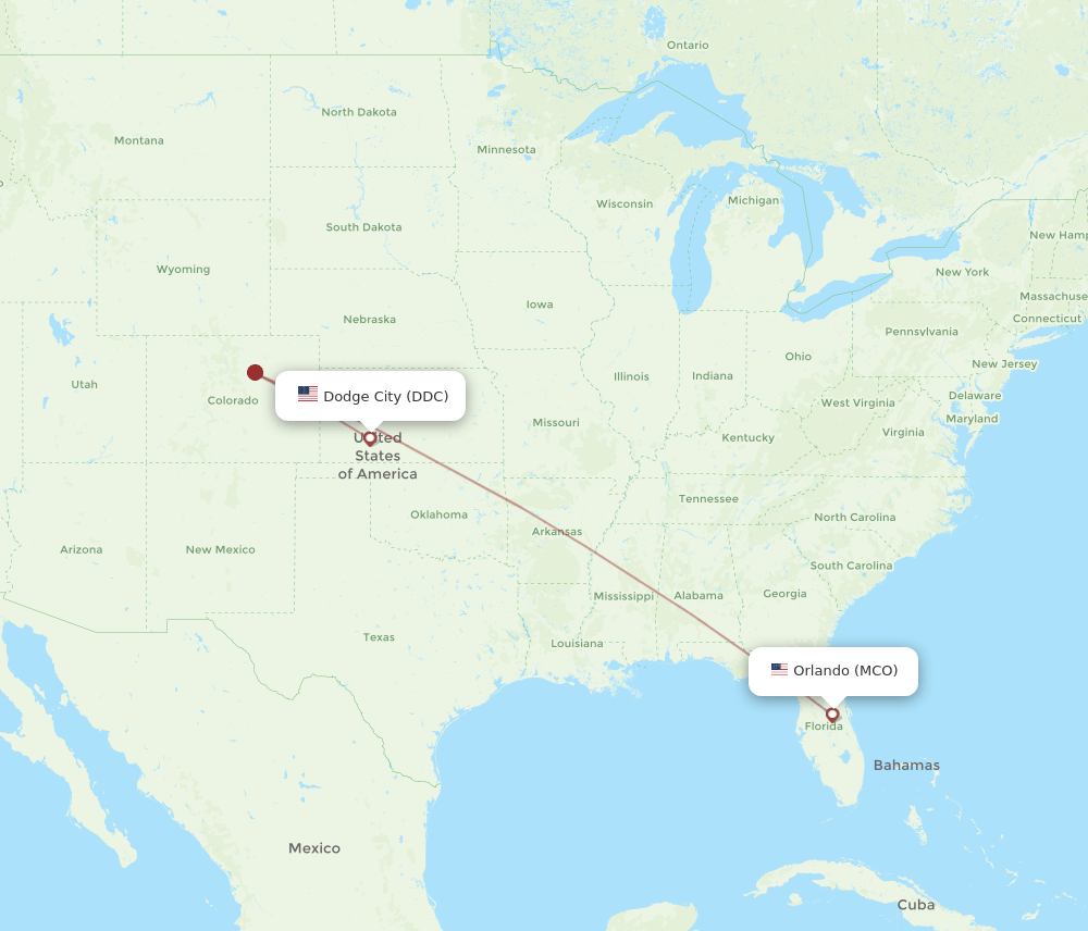 DDC-MCO flight routes