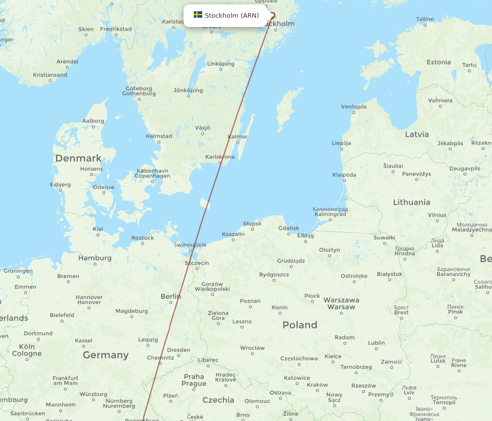 DEB to ARN flights and routes map