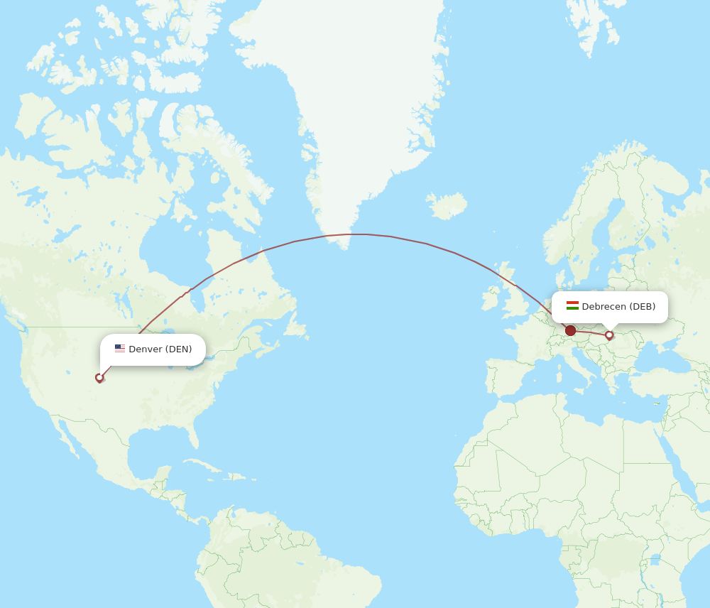 DEB-DEN flight routes