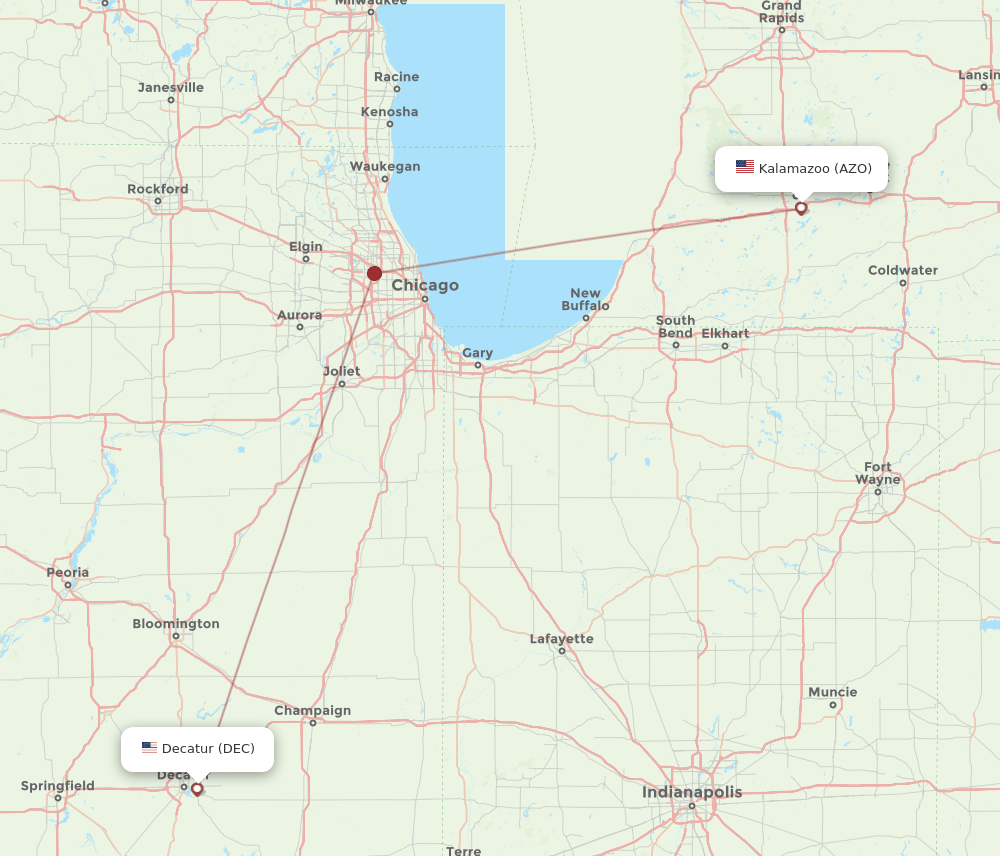 DEC-AZO flight routes