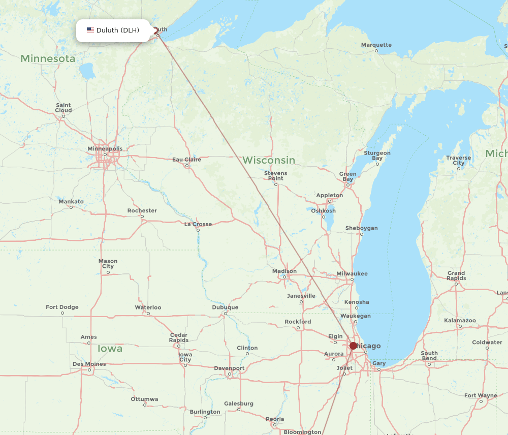 DEC-DLH flight routes