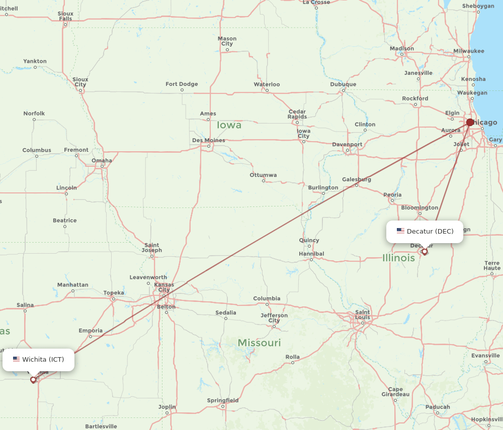 DEC-ICT flight routes
