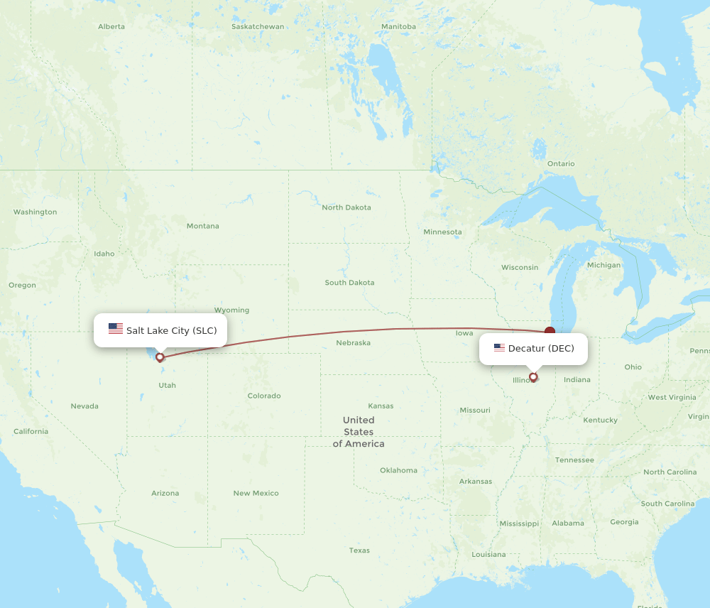 DEC-SLC flight routes