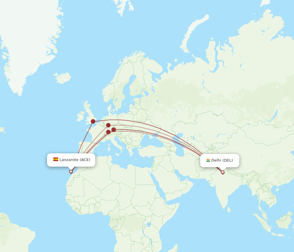 DEL-ACE flight routes