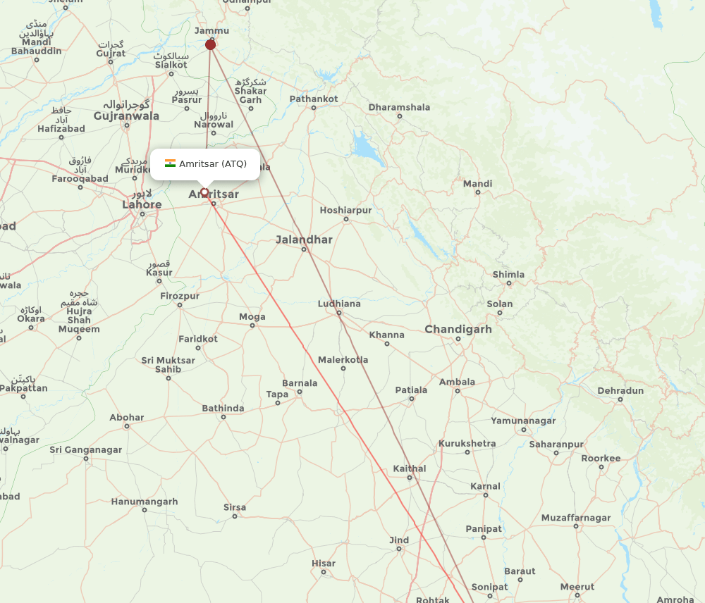 DEL to ATQ flights and routes map