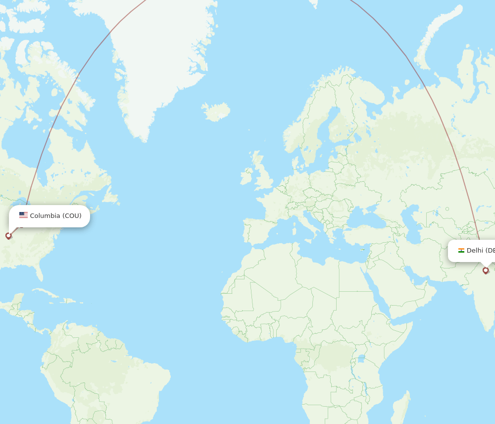 DEL-COU flight routes
