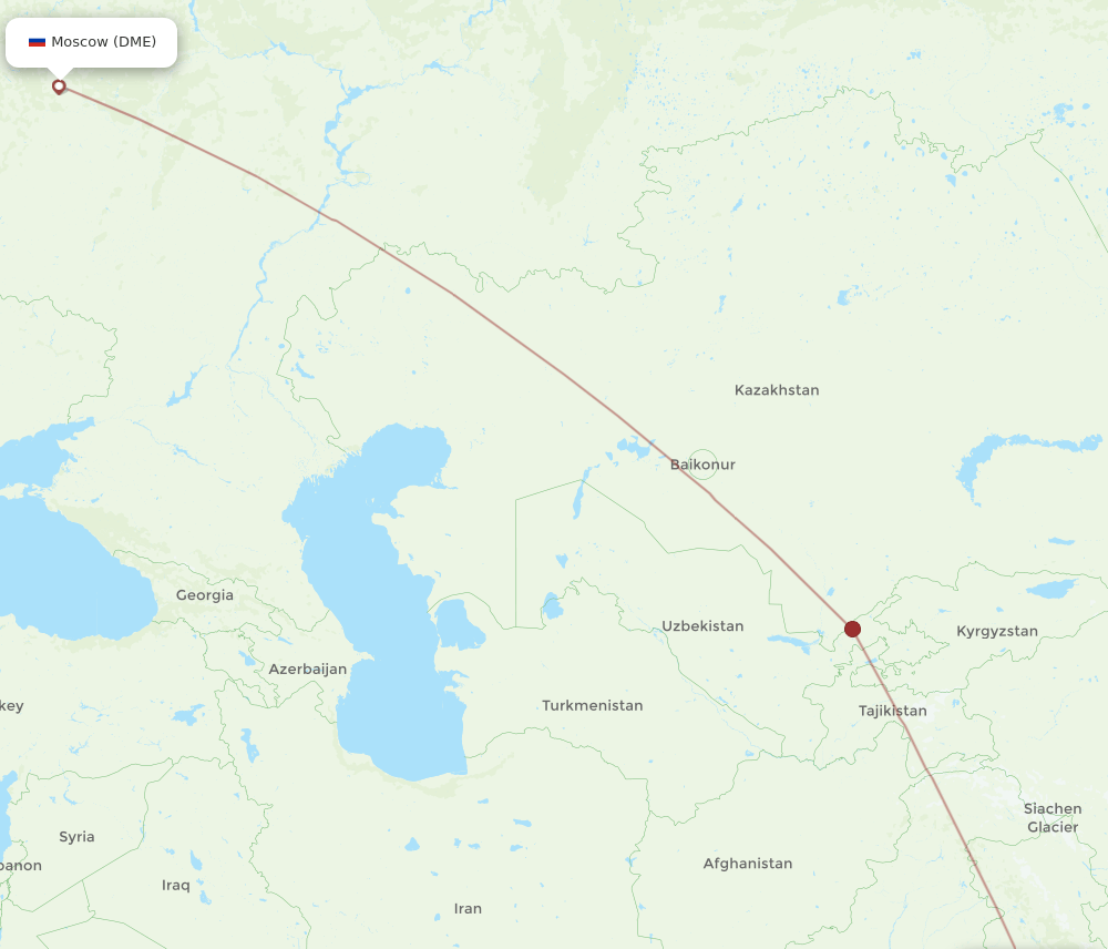 DEL to DME flights and routes map
