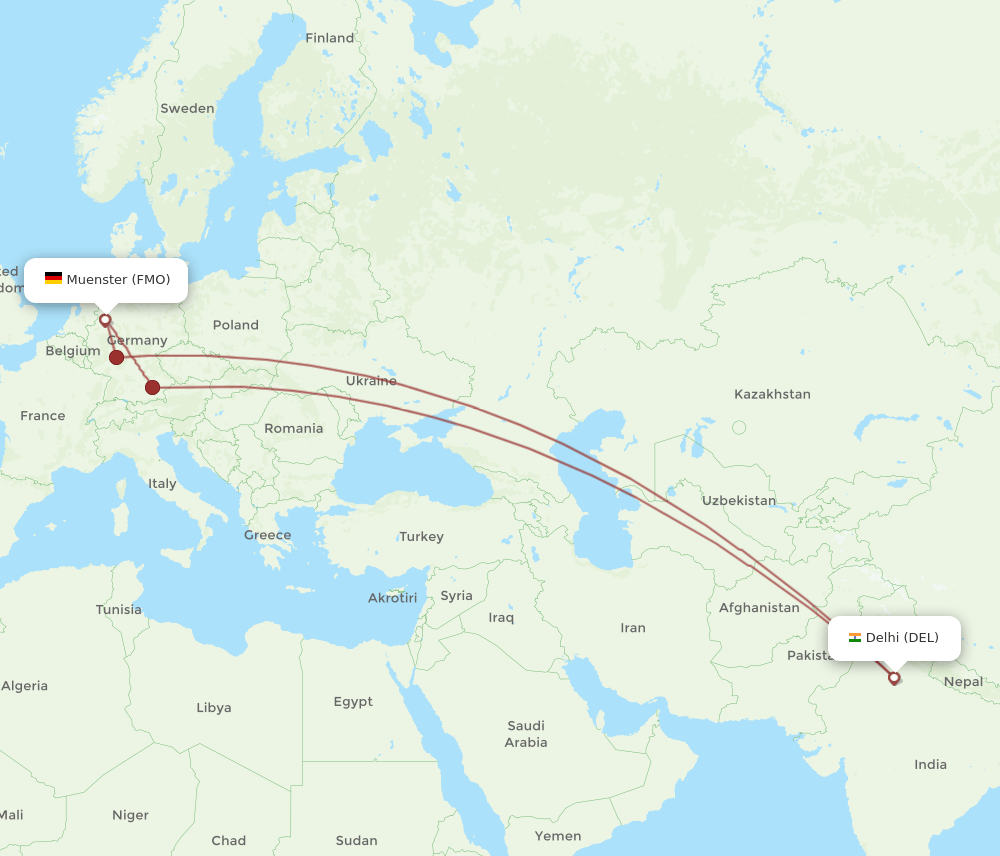 DEL-FMO flight routes