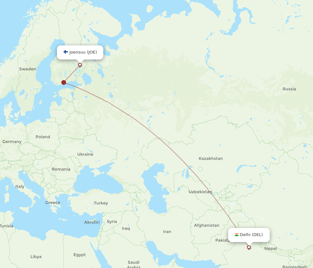 DEL-JOE flight routes