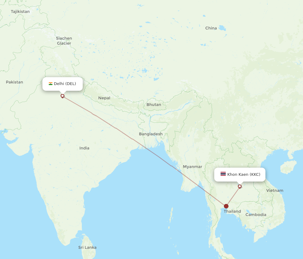DEL to KKC flights and routes map