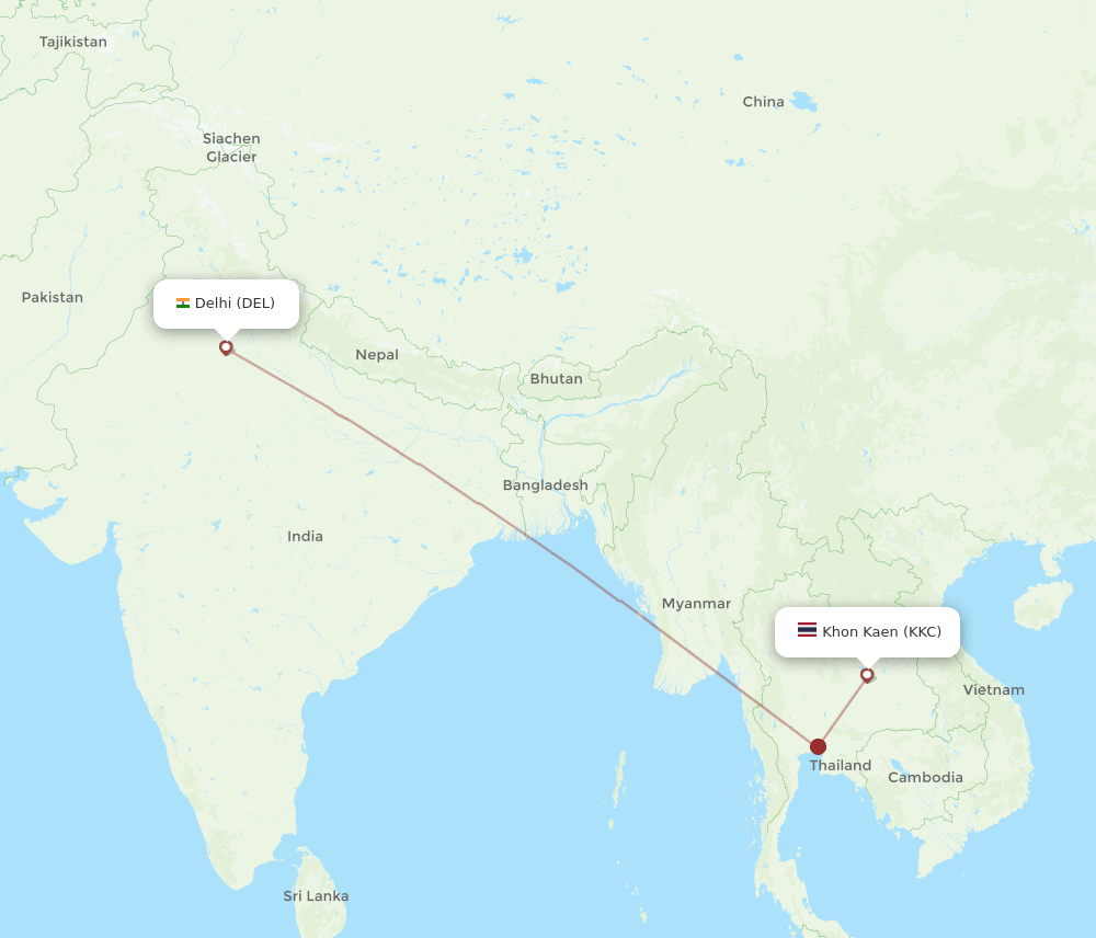 DEL-KKC flight routes