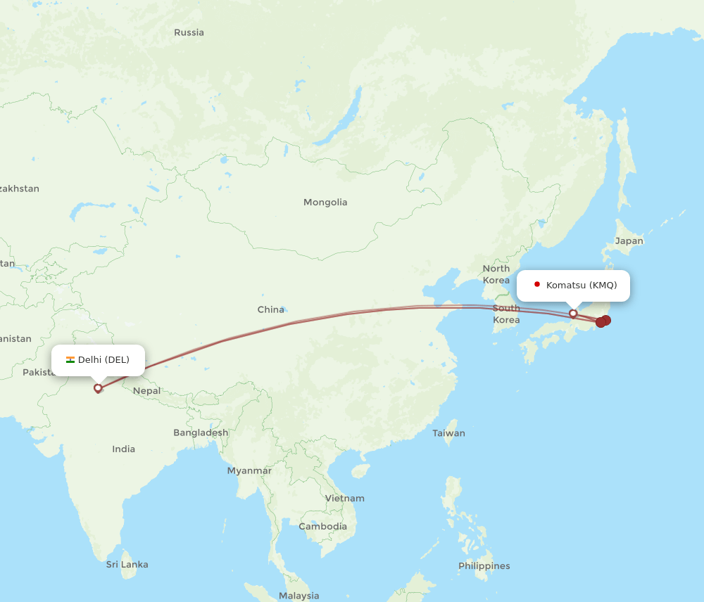 DEL-KMQ flight routes