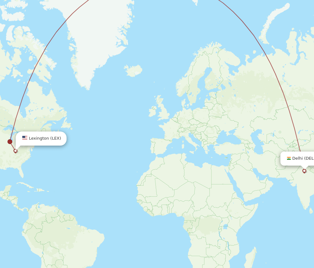 DEL-LEX flight routes