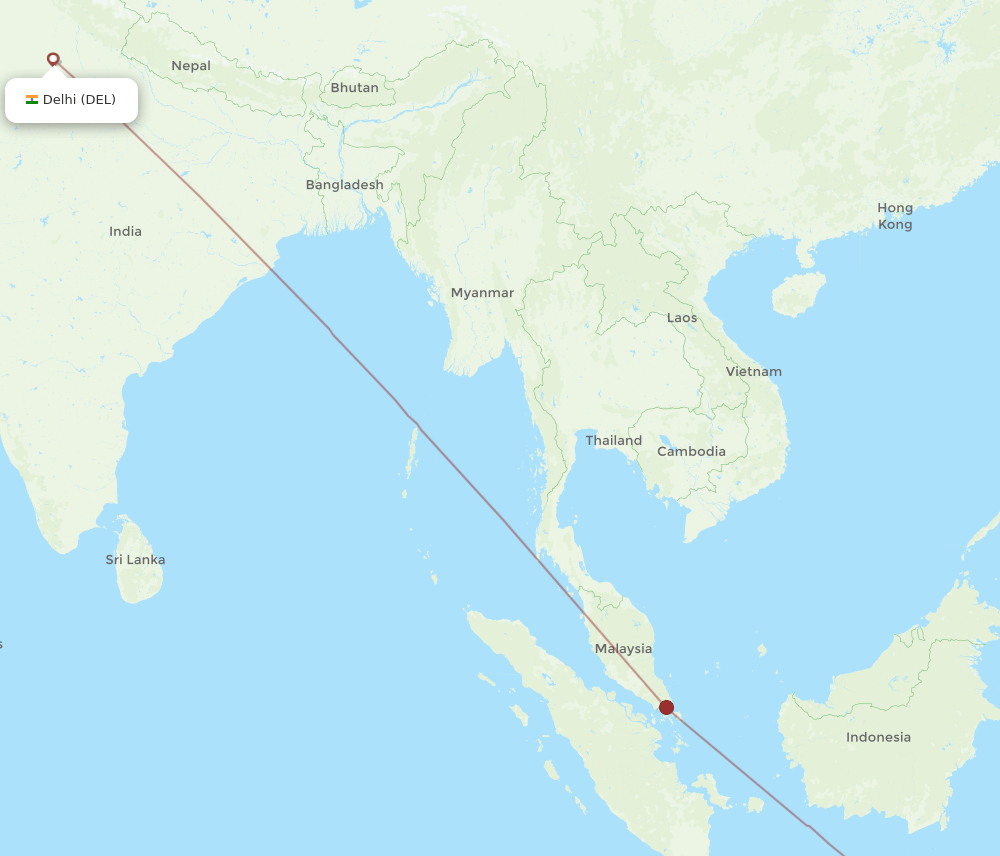 DEL-LOP flight routes