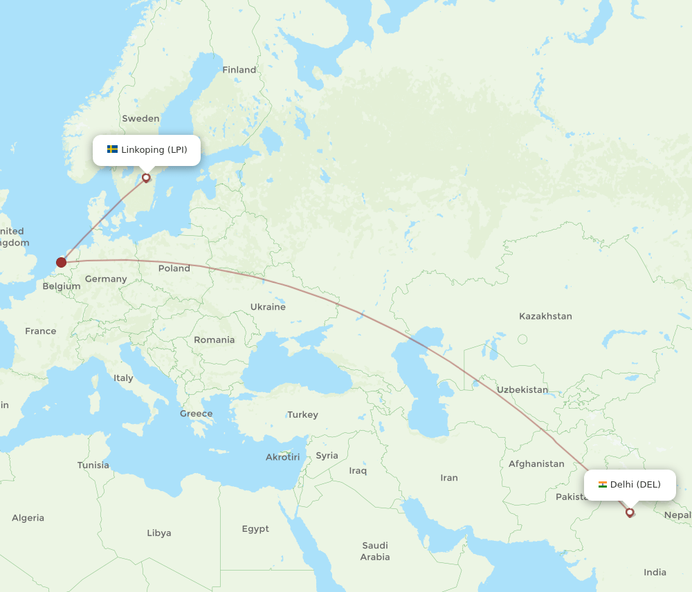 DEL-LPI flight routes