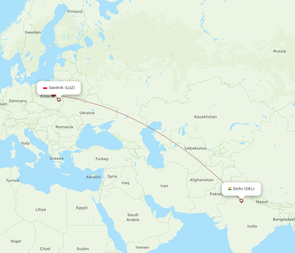 DEL-LUZ flight routes