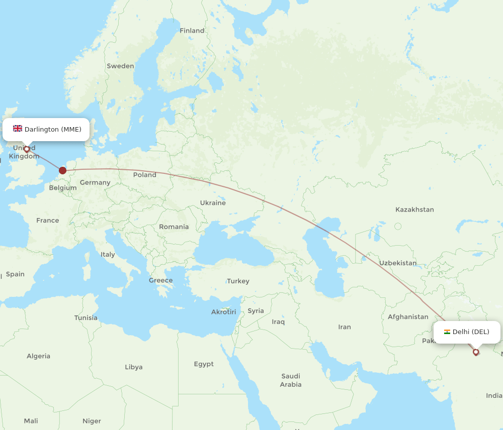 DEL-MME flight routes