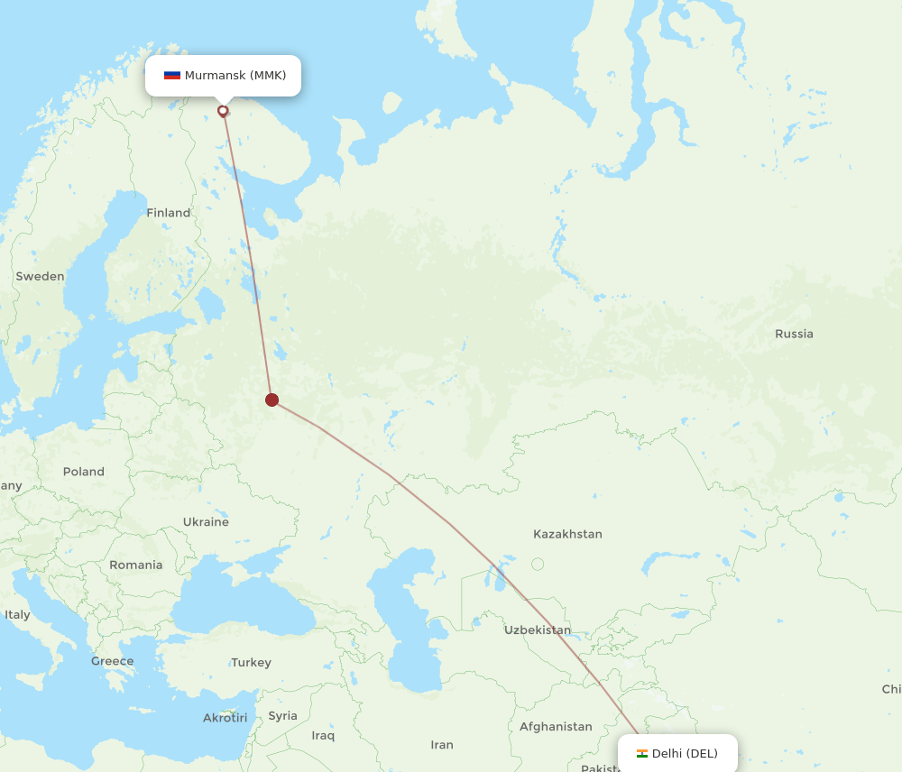 DEL-MMK flight routes