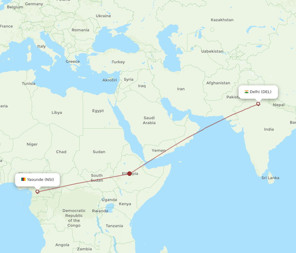 DEL-NSI flight routes