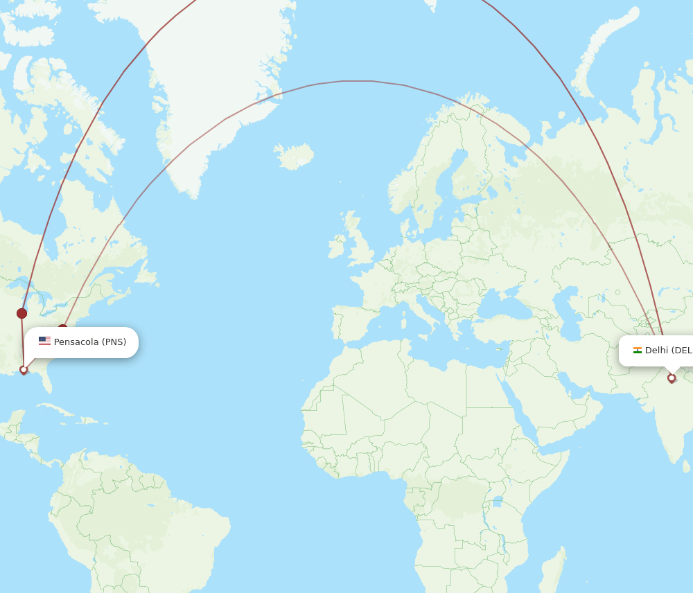 DEL-PNS flight routes