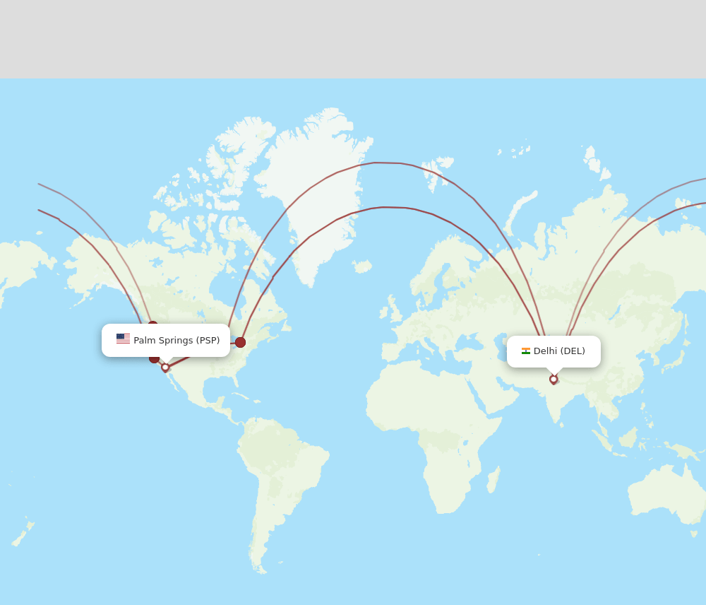 DEL-PSP flight routes