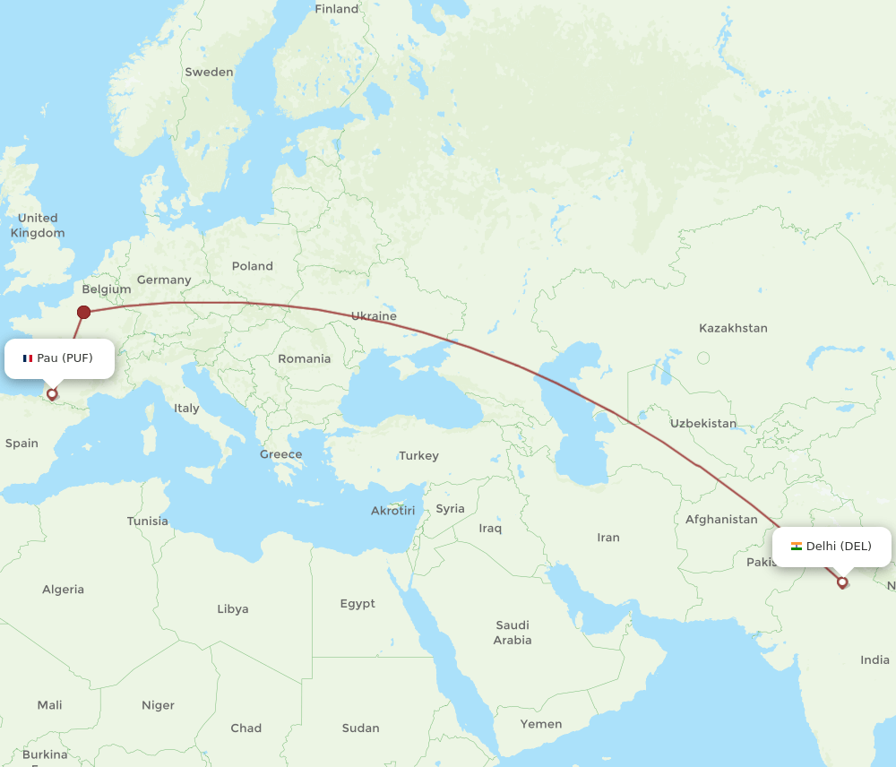 DEL-PUF flight routes