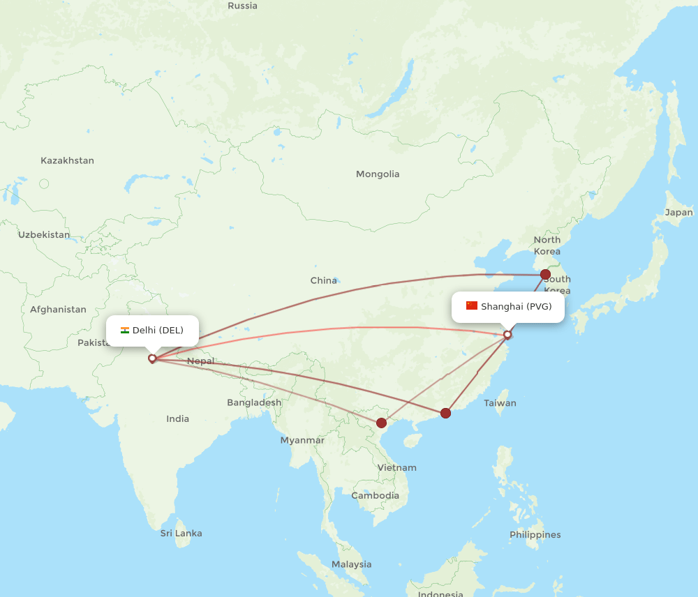All Flight Routes From Delhi To Shanghai DEL To PVG Flight Routes air-transport-foshan-fourwings-international-freight-forwarding-co-ltd