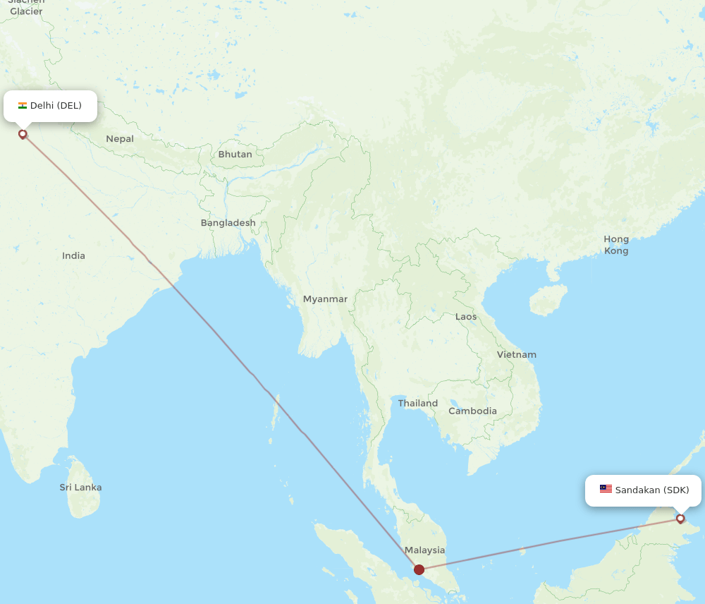 DEL-SDK flight routes