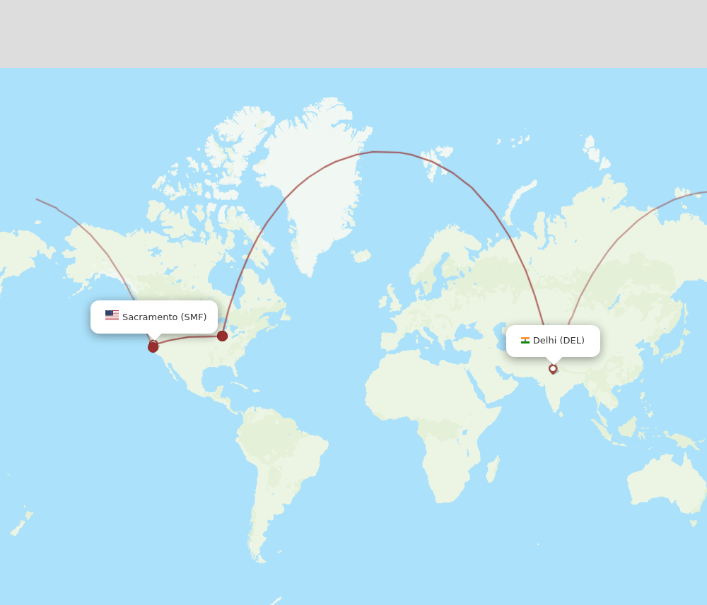 DEL-SMF flight routes
