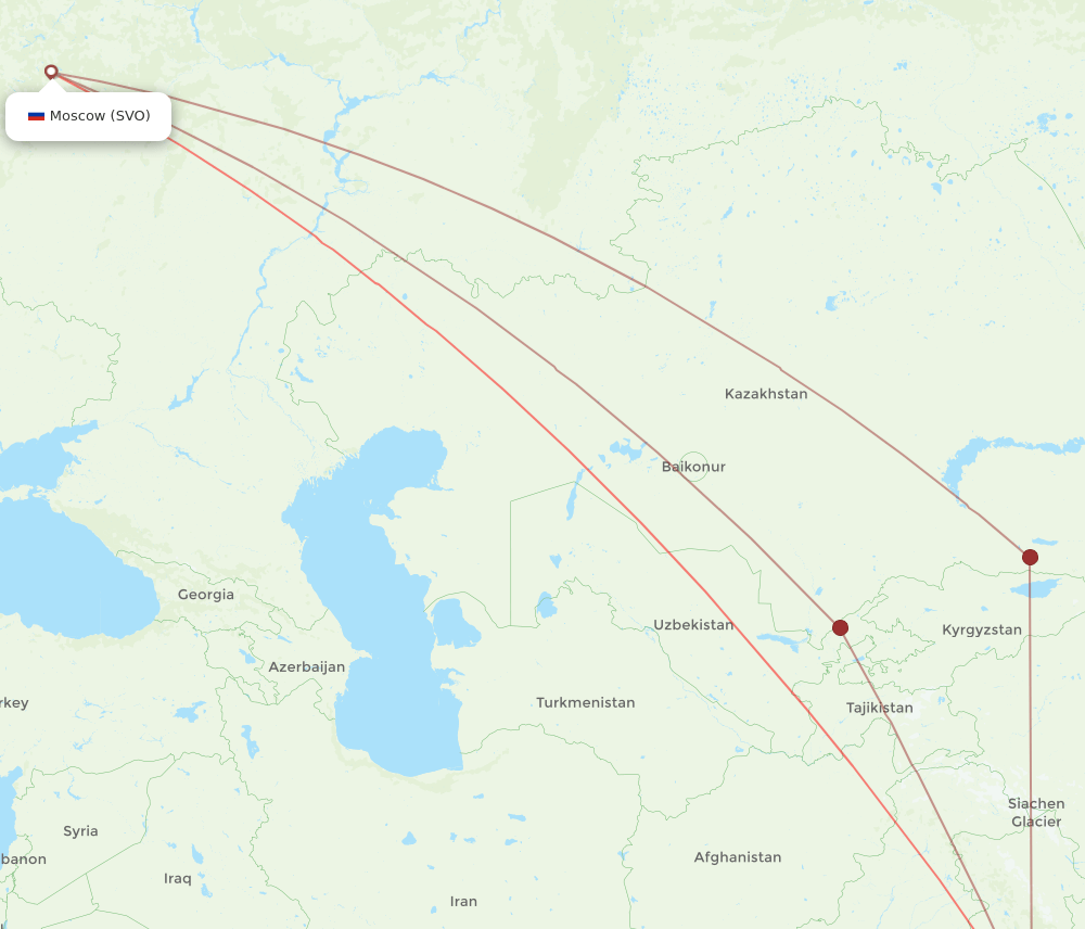 DEL-SVO flight routes