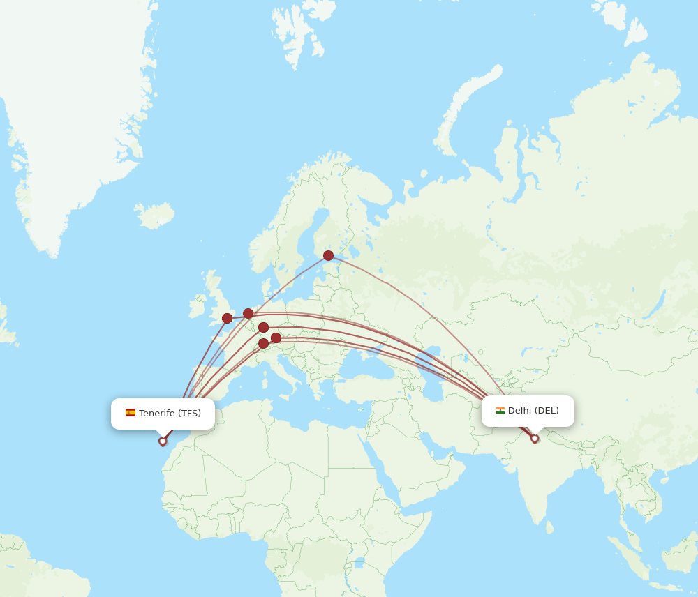 DEL-TFS flight routes