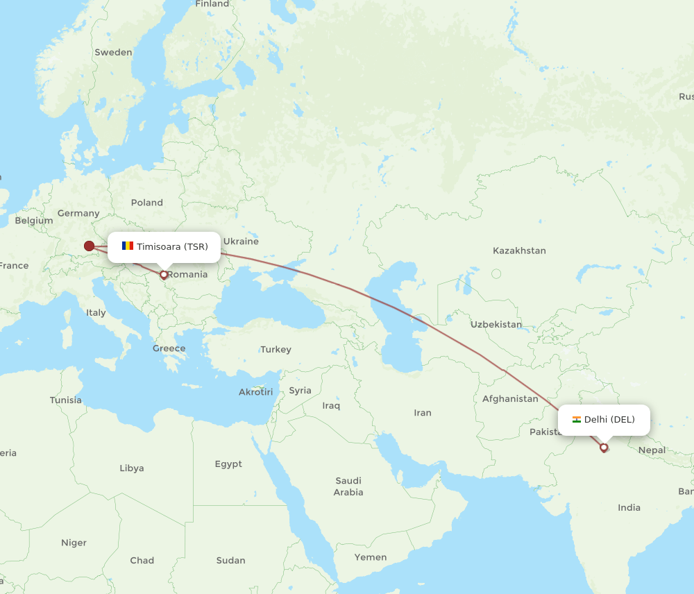 DEL-TSR flight routes