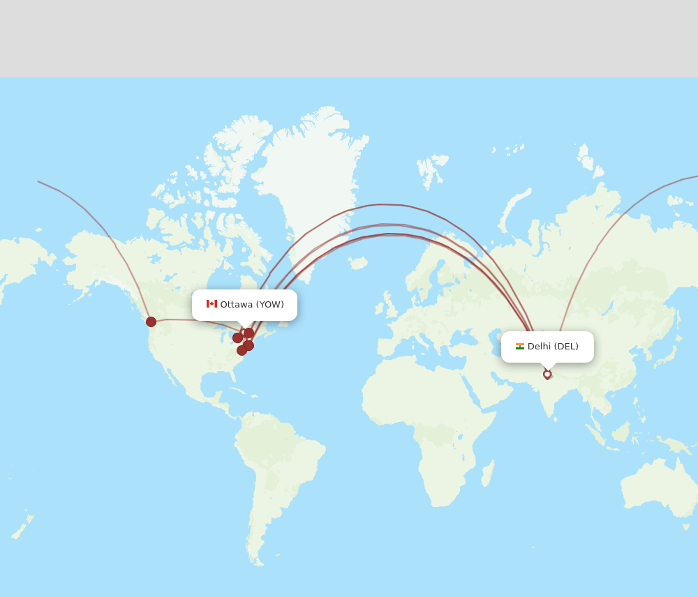 DEL-YOW flight routes