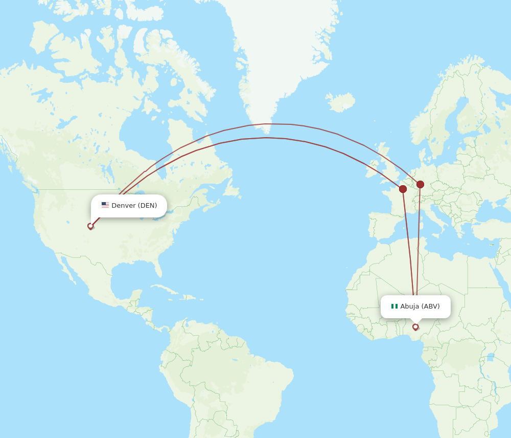 DEN-ABV flight routes