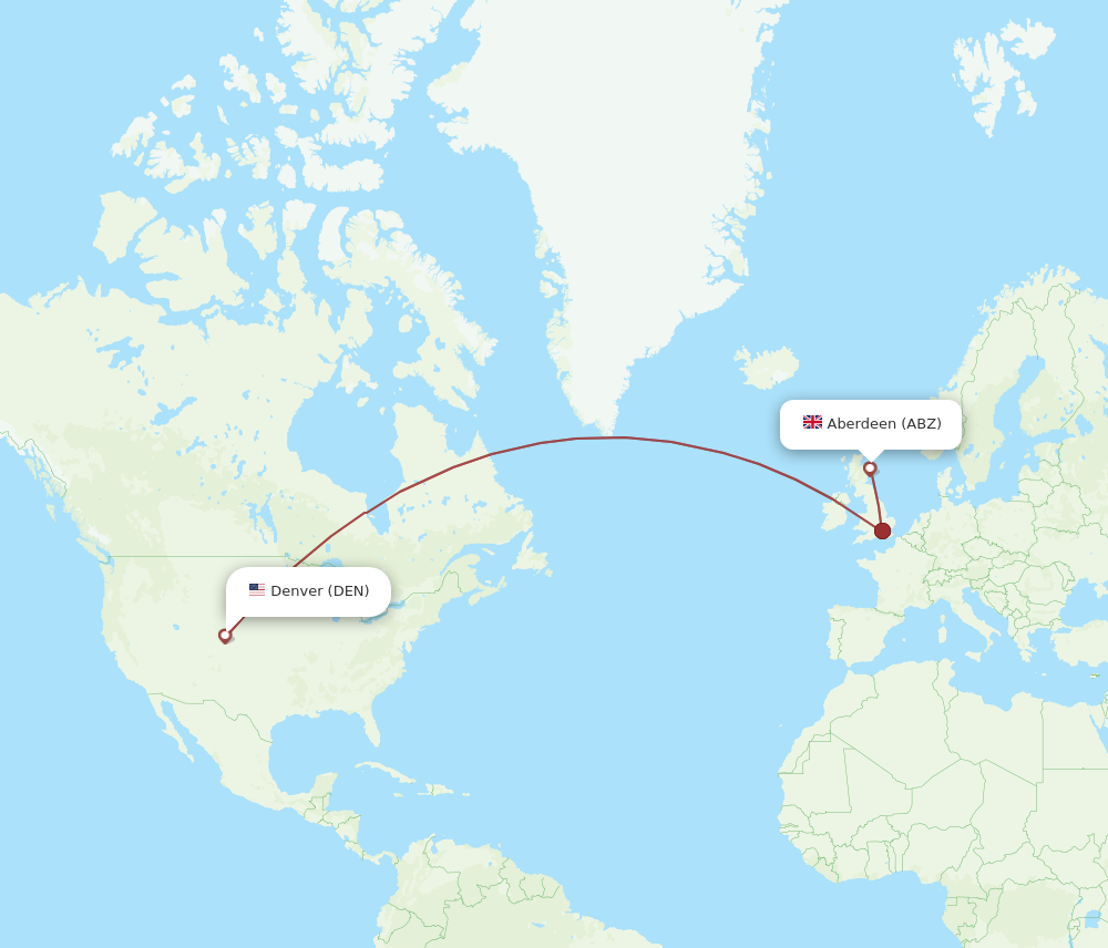DEN to ABZ flights and routes map