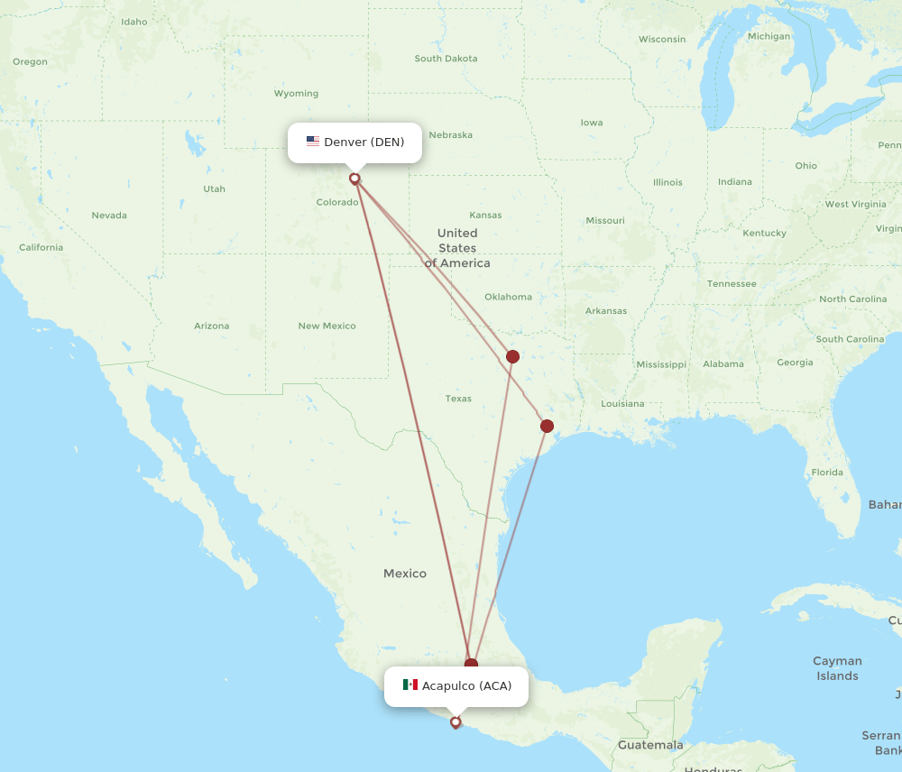 DEN-ACA flight routes