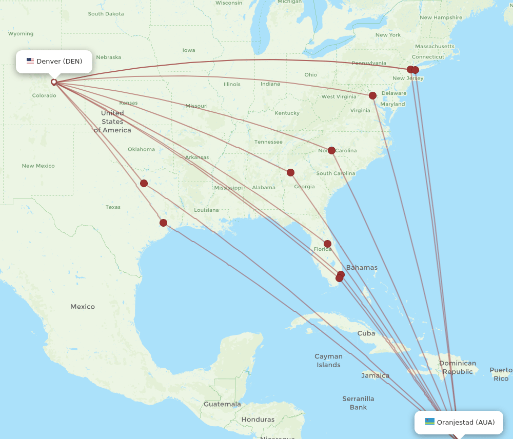 DEN-AUA flight routes