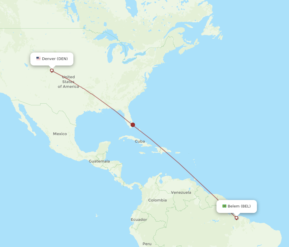 DEN-BEL flight routes