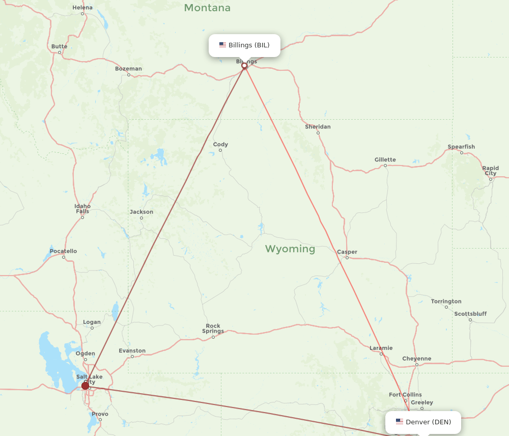 DEN-BIL flight routes
