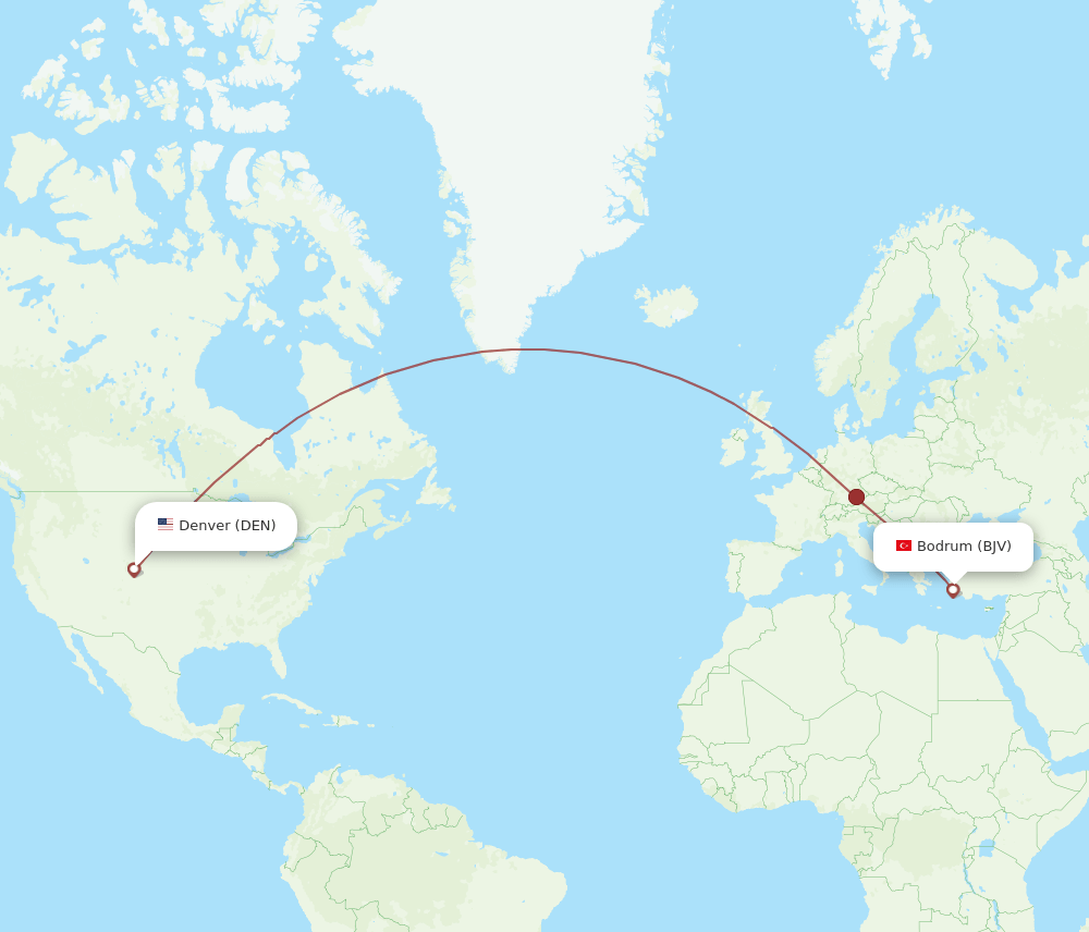 DEN-BJV flight routes
