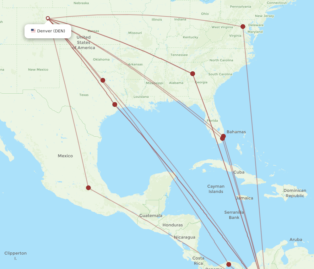 DEN-BOG flight routes