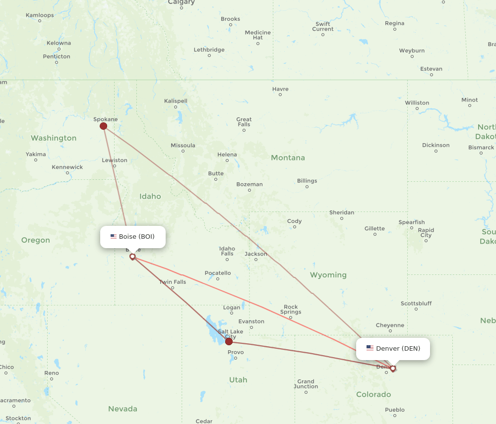 DEN-BOI flight routes