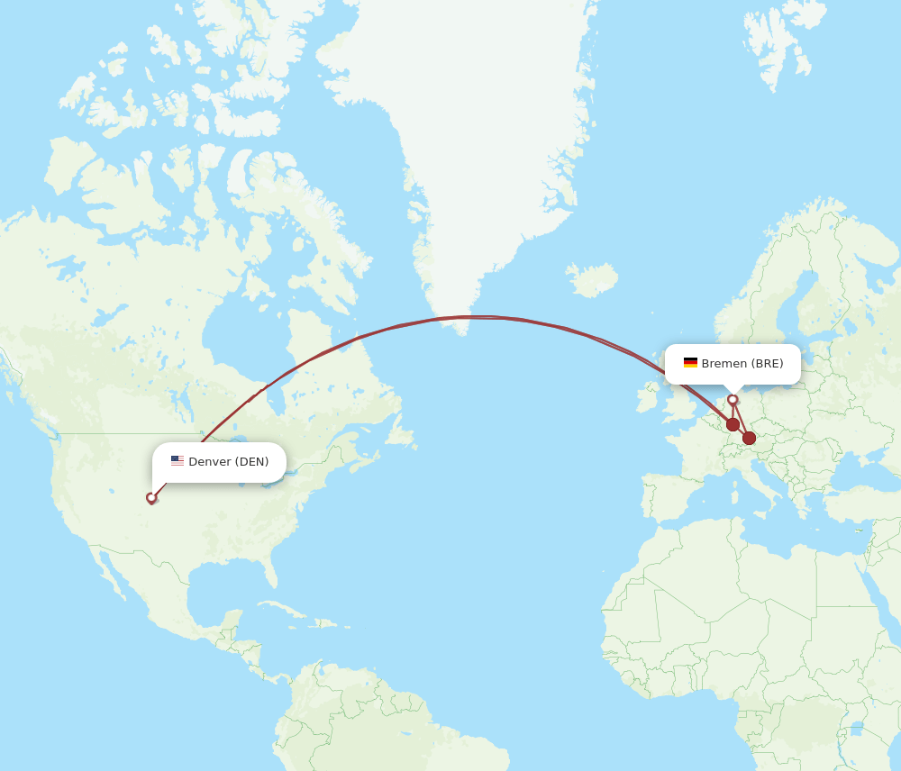 DEN-BRE flight routes